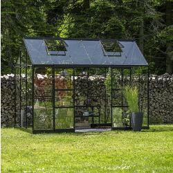 HALLS szklarnia ogrodowa ICON PLANTHOUSE 6 (7,3 m2; 1,93 x 3,79 m) czarna, szkło hartowane + baza